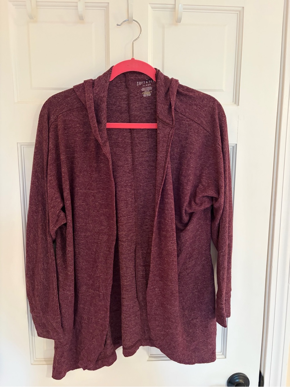 American Eagle Women's purple Hooded Open-Front loungewear